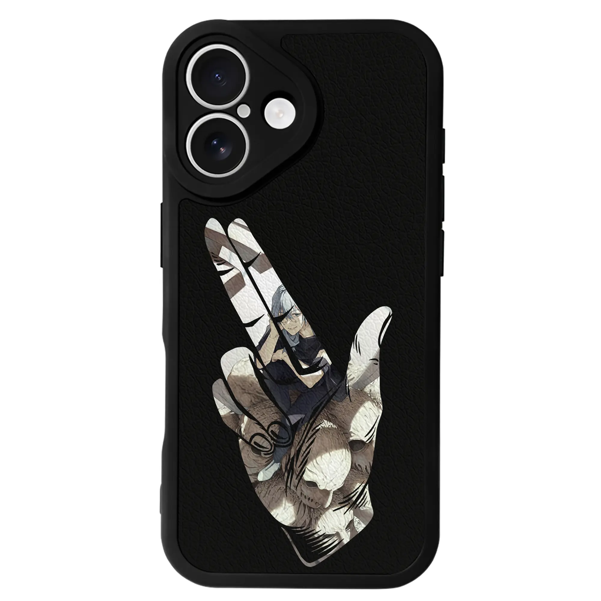 呪術廻戦 グッズ,真人 - IPhone 16シリーズ対応 ・ シリコンスマホケース ・ レザー調 ・ 高精度フィット ・ 耐衝撃 ・ ワイヤレス充電対応 ・ 精密カット